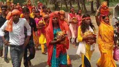 Photo of भगवान सूर्य नारायण प्राण-प्रतिष्ठा को लेकर निकाली “जलभरी शोभायात्रा”