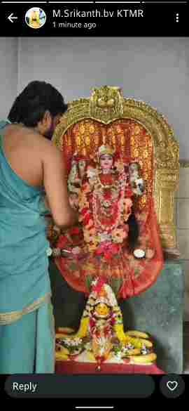 लगगम गाँव स्थित श्री उमा चंद्रशेखर स्वामी मंदिर में दुर्गादेवी नवरात्रि उत्सव की सजावट और भक्ति माहौल।