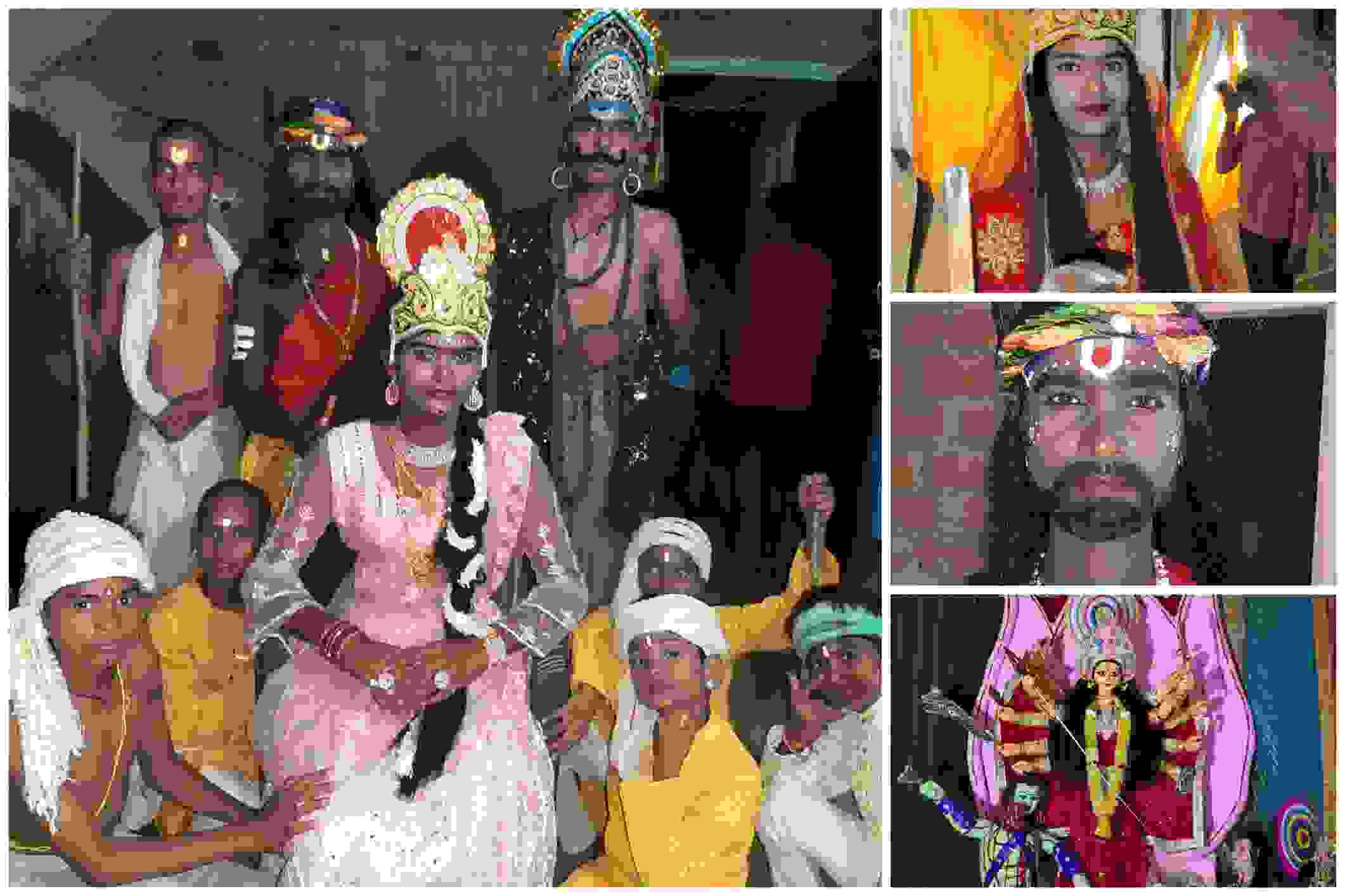 देवरिया दुर्गा पूजा 2025 में बच्चों द्वारा शिव–पार्वती विवाह, रासलीला और देवी झाँकी की आकर्षक प्रस्तुति
