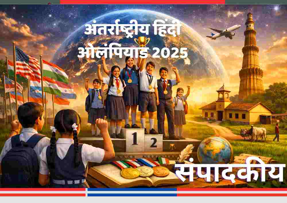 सलेमपुर देवरिया स्थित जी एम एकेडमी के छात्र अंतर्राष्ट्रीय हिंदी ओलंपियाड 2025 में स्वर्ण, रजत और कांस्य पदक जीतकर ग्रामांचल से वैश्विक मंच पर हिंदी की प्रतिभा का प्रदर्शन करते हुए।