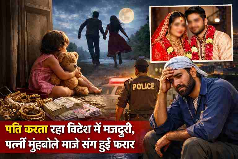 देवरिया जिले में महिला तीन साल की बच्ची को छोड़कर मुंहबोले भांजे के साथ फरार, पति विदेश में करता रहा मजदूरी।