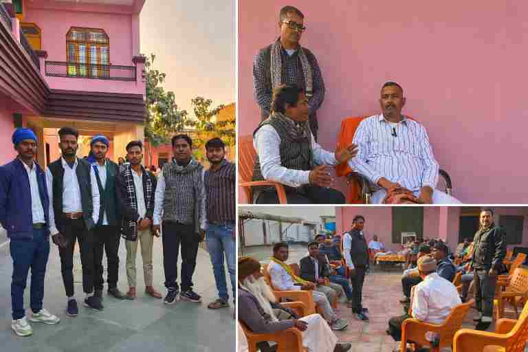 मऊ मानिकपुर विधानसभा में जनता के साथ संवाद करते विधायक अविनाश चंद्र द्विवेदी उर्फ लल्ली महाराज