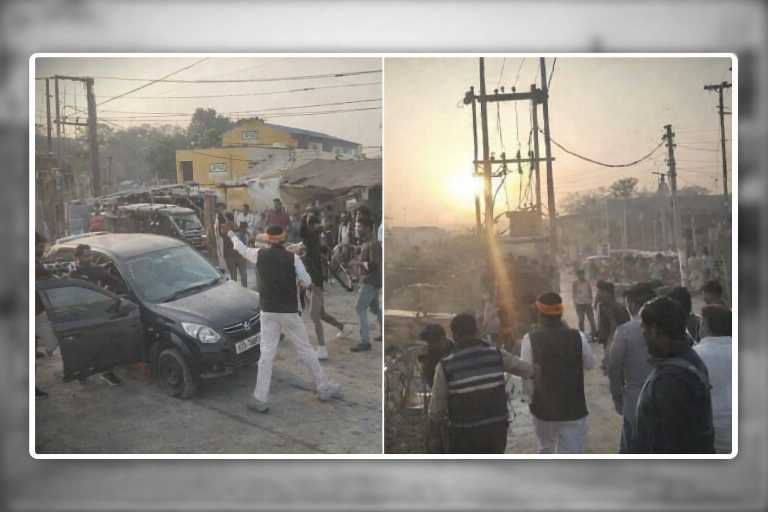 हरदोई के कछौना देहात में प्रधान पति और सलीम के बीच हुए विवाद के दौरान सड़क पर होती मारपीट, वायरल वीडियो से ली गई तस्वीर